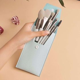 A Set Of 8 Portable Makeup Brushes, Suitable For Concealer, Foundation, Soft Bristles, Eye Makeup Tools, Beginner Mini Set, Portable Beauty Tools (Color: Blue)