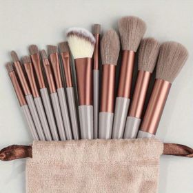 Makeup Brush Set- Soft And Fluffy Professional Makeup Foundation, Powder Eyeshadow, Kabuki Mixed Makeup Brush, Beauty Kit, Makeup Sponge, Beauty (Color: Brown)