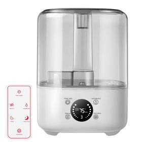 5L/1.32Gal Ultrasonic Air Humidifier Electric Mist Humidifier with Temperature Humidity Sensor Timer Setting UV Light Adjustable Mist Level Quiet Esse (Option: HumidifierRemoteWH)